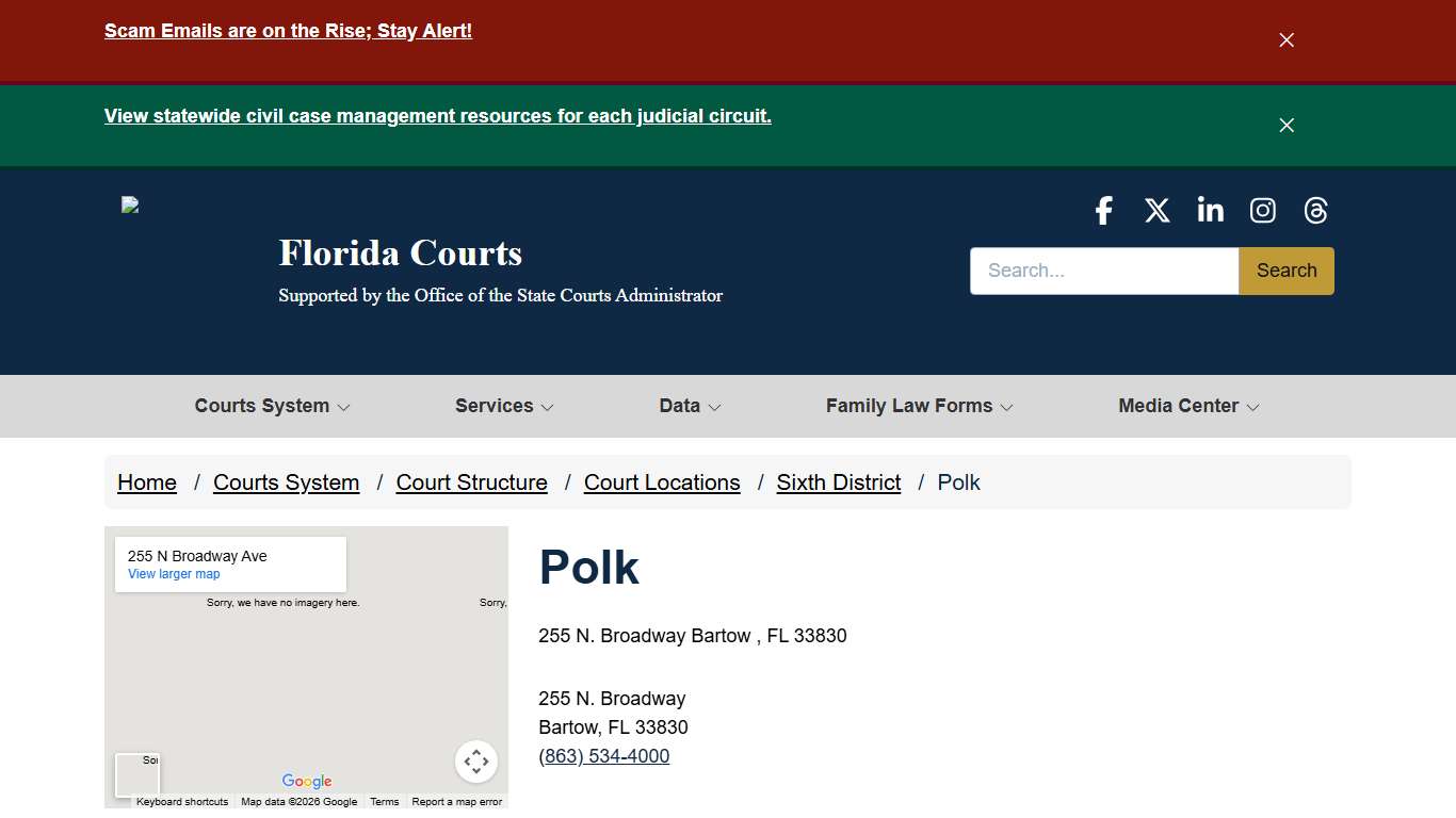 Polk / Sixth District / Court Locations / Court Structure / Courts System - - Florida Courts