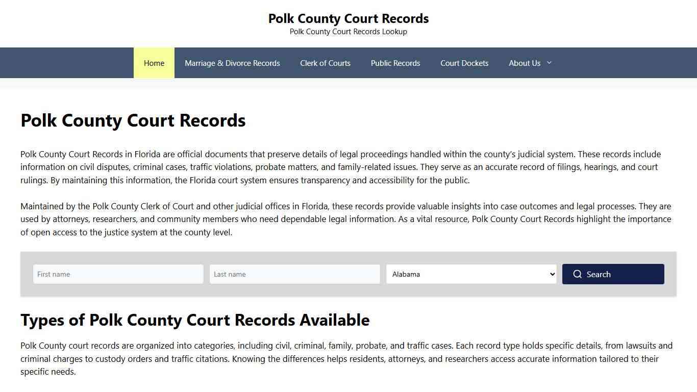 Polk County Court Records